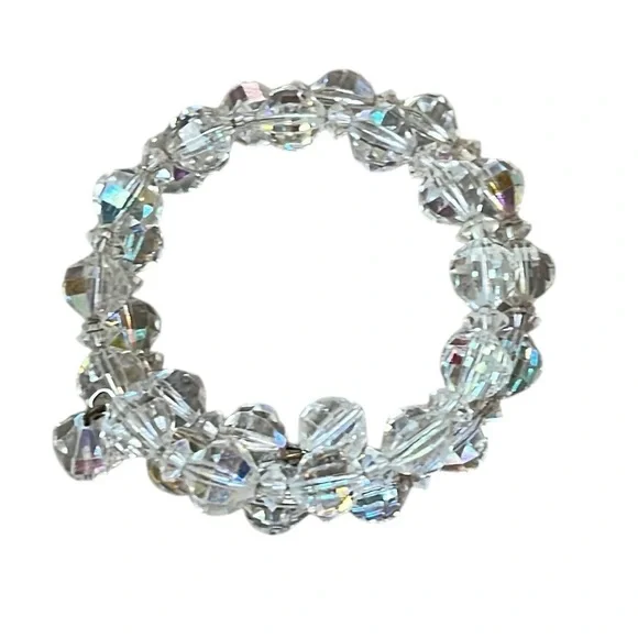 Vintage Laguna Set Necklace Bracelet Clip Earrings Aurora Borealis 1950s Parure - Picture 12 of 16